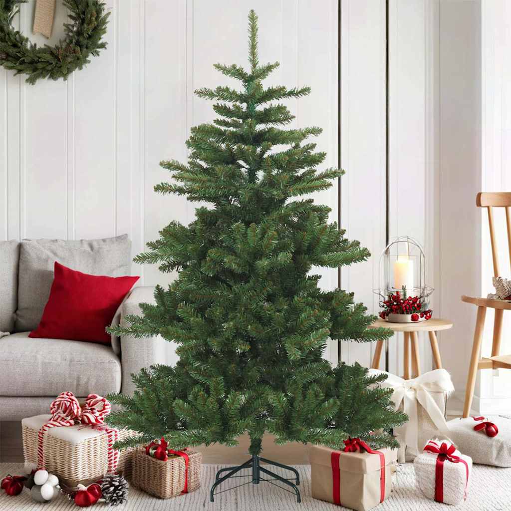 vidaXL Künstlicher klappbarer Weihnachtsbaum Grün 150 cm PVC, Stahl