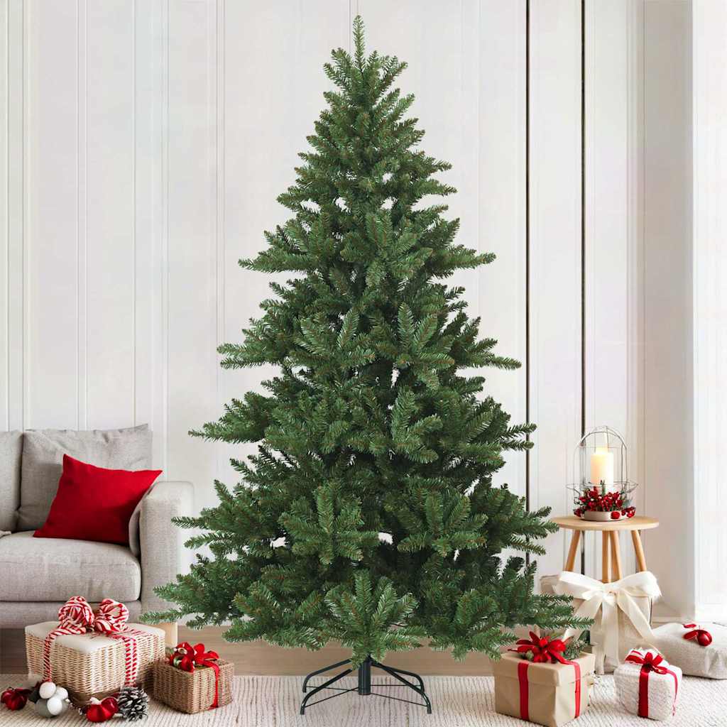 vidaXL Künstlicher klappbarer Weihnachtsbaum Grün 150 cm PVC, Stahl