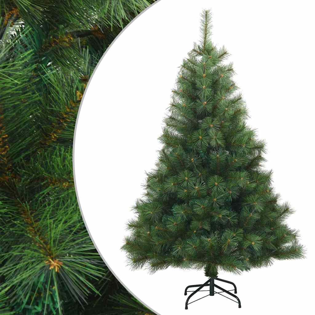 vidaXL Künstlicher klappbarer Weihnachtsbaum Grün 120 cm PVC, Stahl