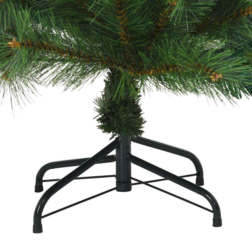 vidaXL Künstlicher klappbarer Weihnachtsbaum Grün 120 cm PVC, Stahl