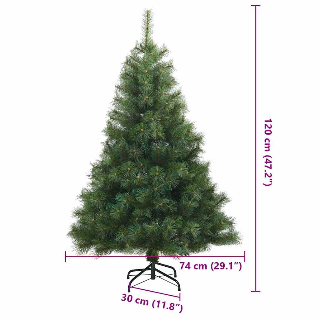vidaXL Künstlicher klappbarer Weihnachtsbaum Grün 120 cm PVC, Stahl
