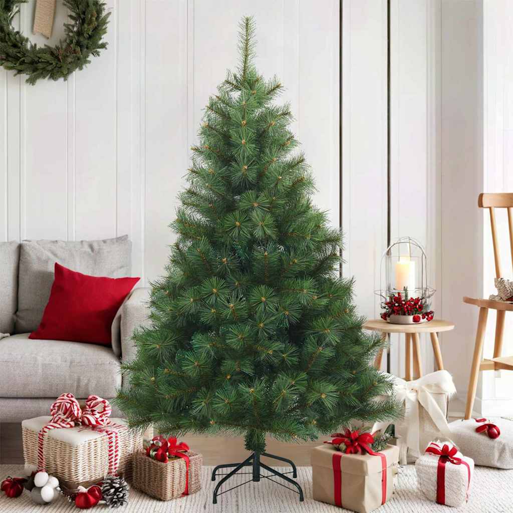 vidaXL Künstlicher klappbarer Weihnachtsbaum Grün 120 cm PVC, Stahl