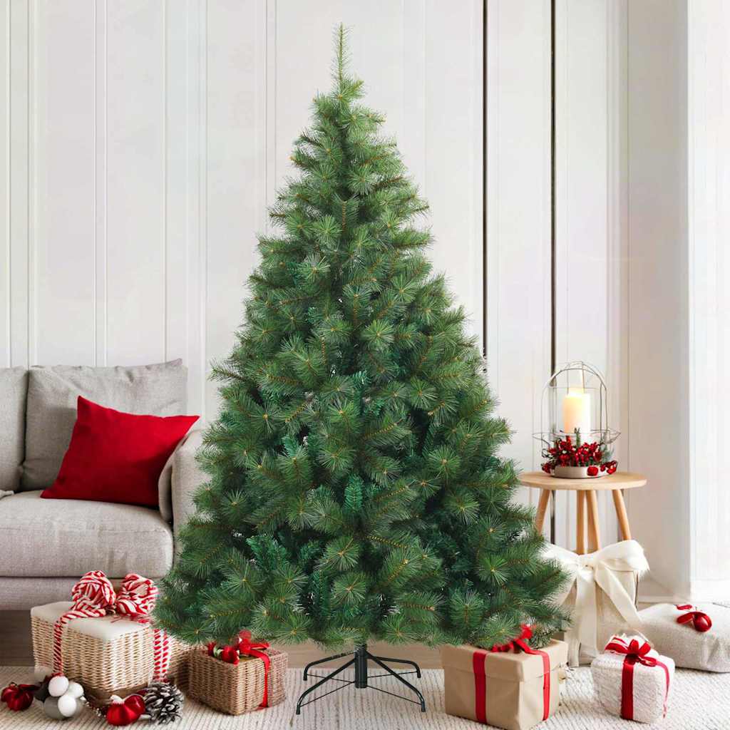 vidaXL Künstlicher klappbarer Weihnachtsbaum Grün 120 cm PVC, Stahl