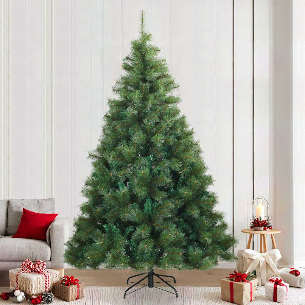 vidaXL Künstlicher klappbarer Weihnachtsbaum Grün 120 cm PVC, Stahl