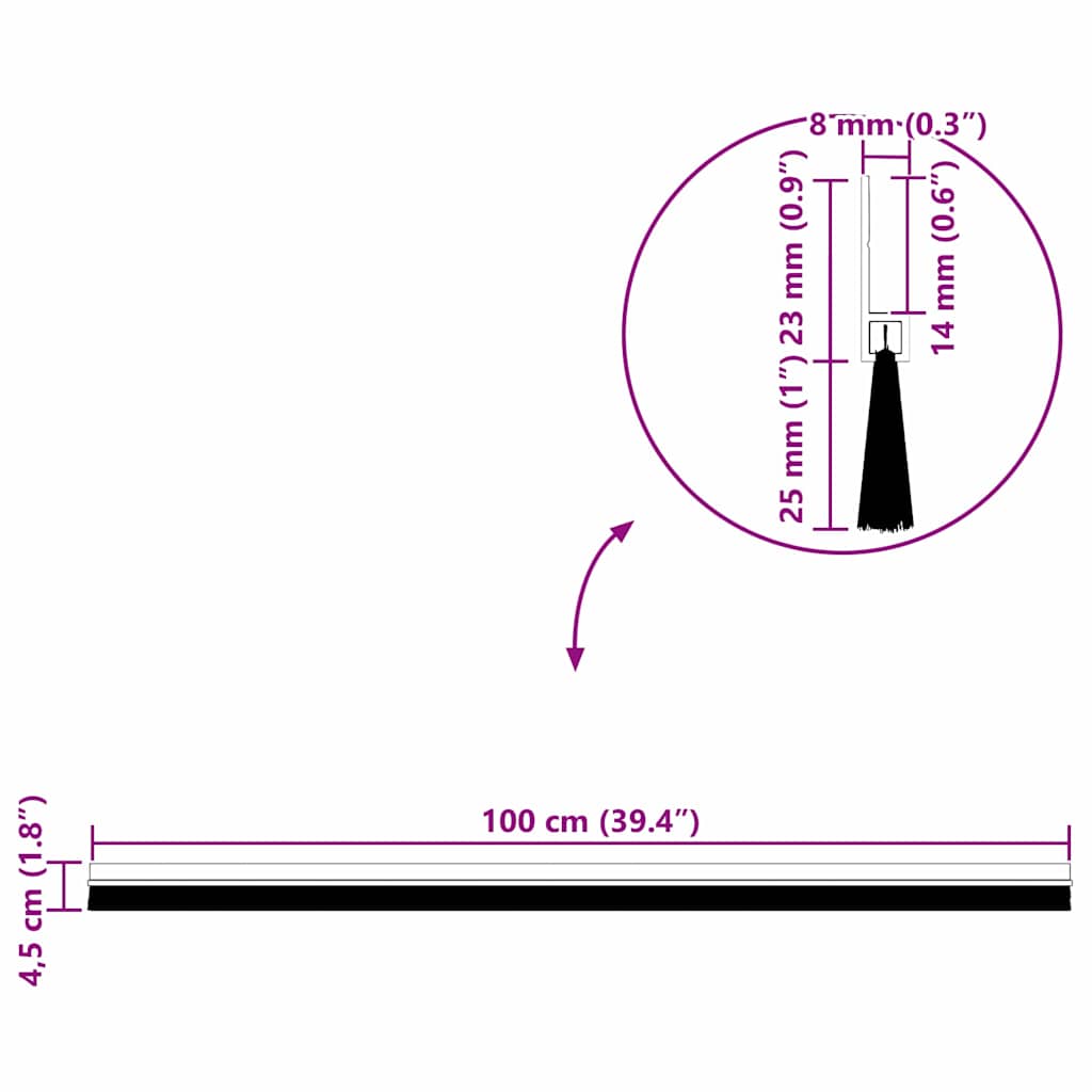 vidaXL Self-adhesive Door Brush Seals 2 pcs Braun 100 cm
