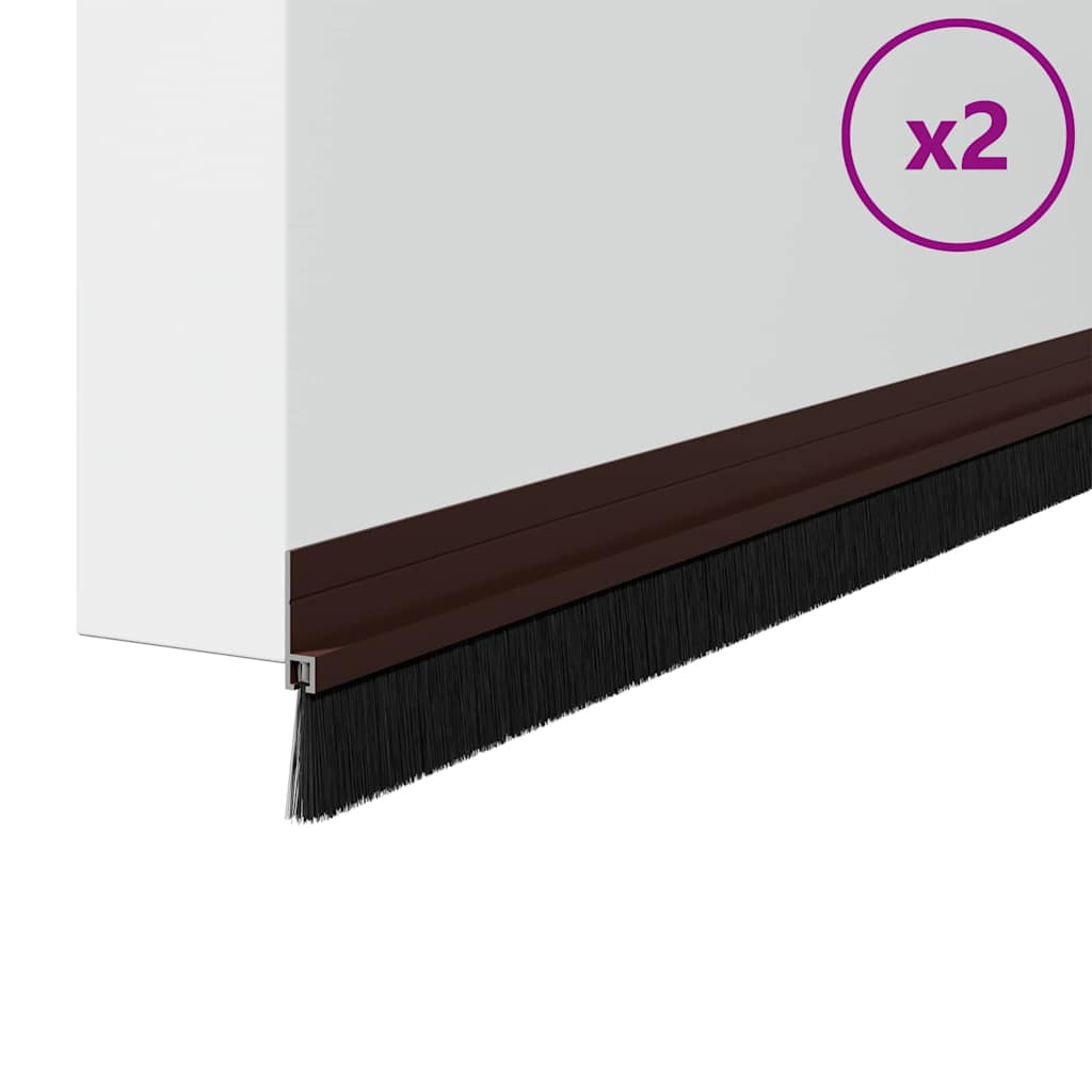 vidaXL Self-adhesive Door Brush Seals 2 pcs Braun 100 cm