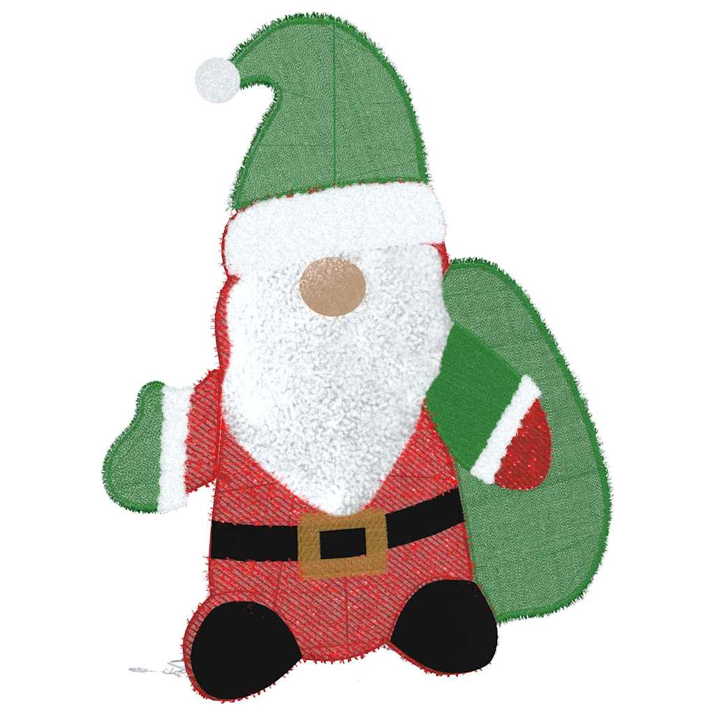 vidaXL Beleuchteter Weihnachtsmann Warmes Weiß 62 x 70 cm Lamé-Stoff