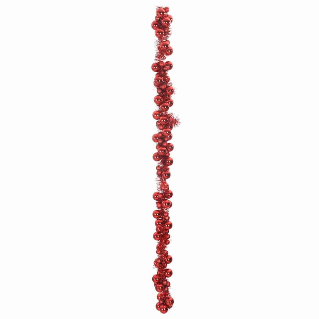 vidaXL Weihnachtskugelgirlande Rot 186 cm Polystyrol