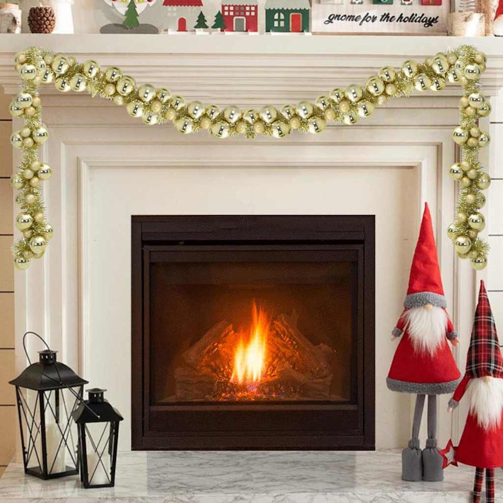 vidaXL Weihnachtskugelgirlande Rot 186 cm Polystyrol