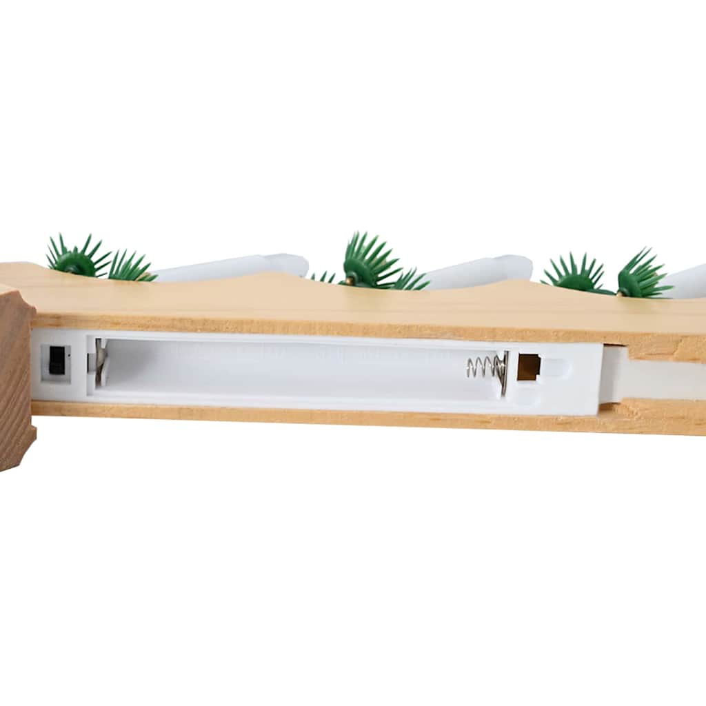 vidaXL Weihnachtskerzenbrücke mit 7 LEDs Braun 39,5 x 5 x 29 cm