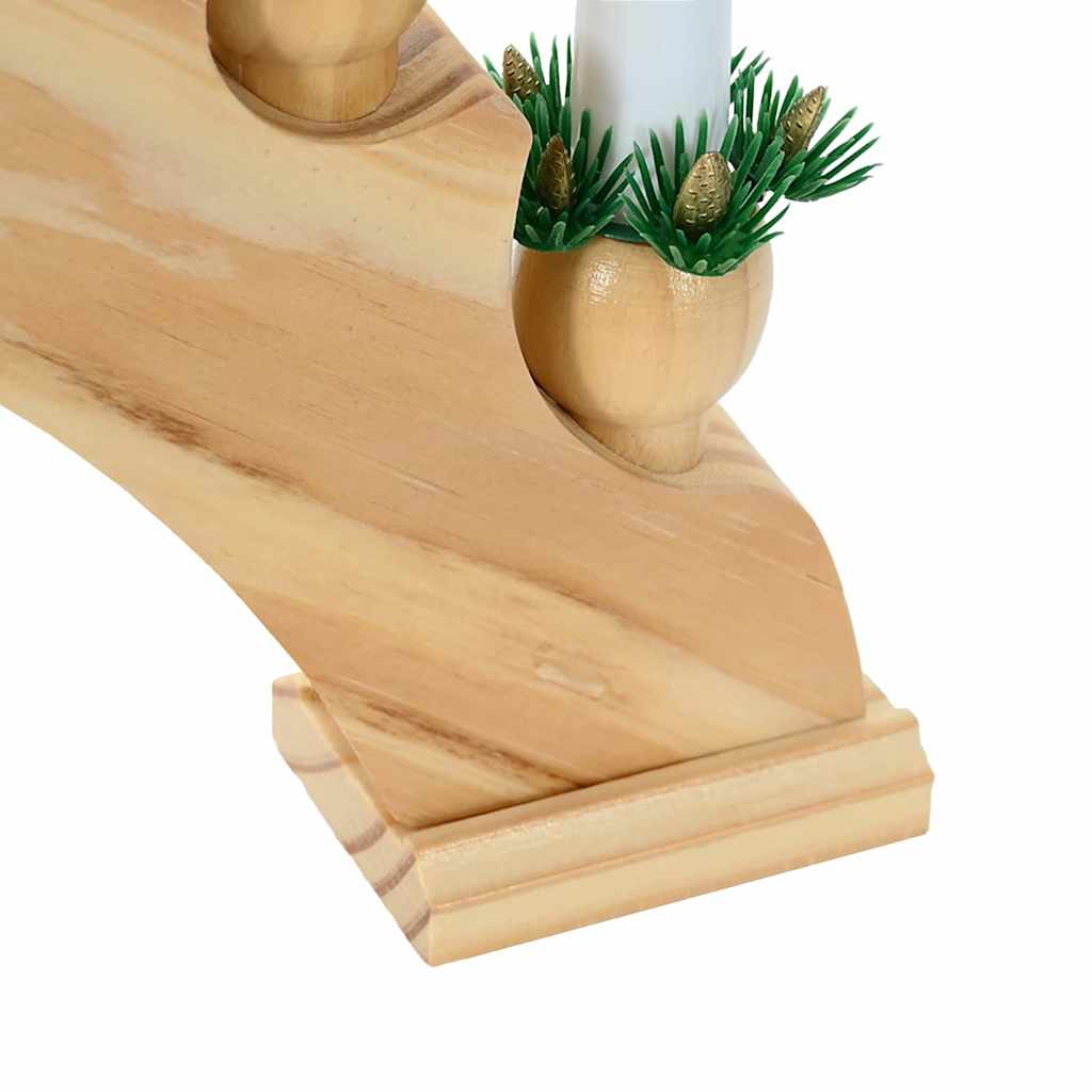 vidaXL Weihnachtskerzenbogen mit 10 LED Kerzen Braun 47 x 5 x 29 cm