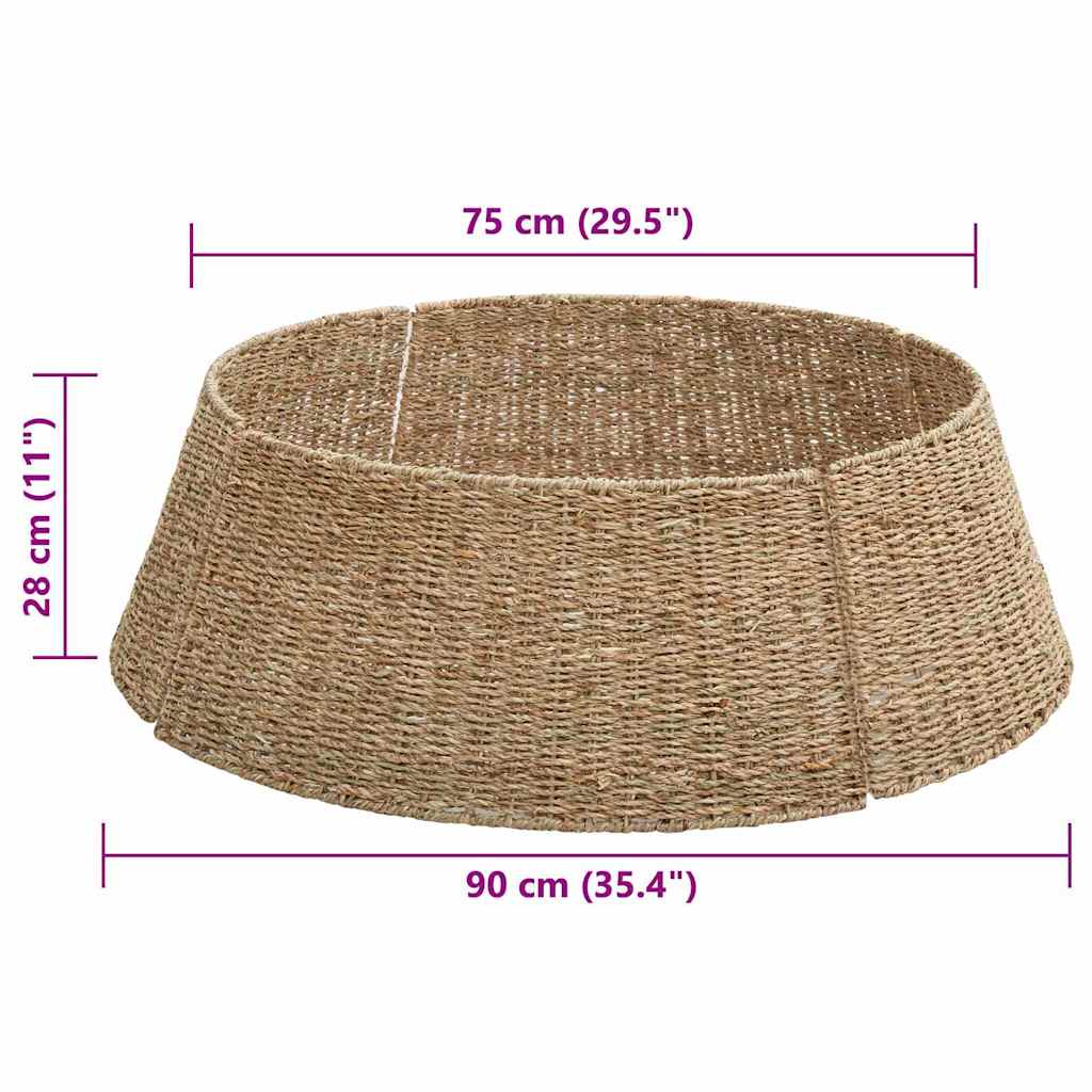 vidaXL Weihnachtsbaumkragen Braun 90 x 90 x 28 cm das Seegras