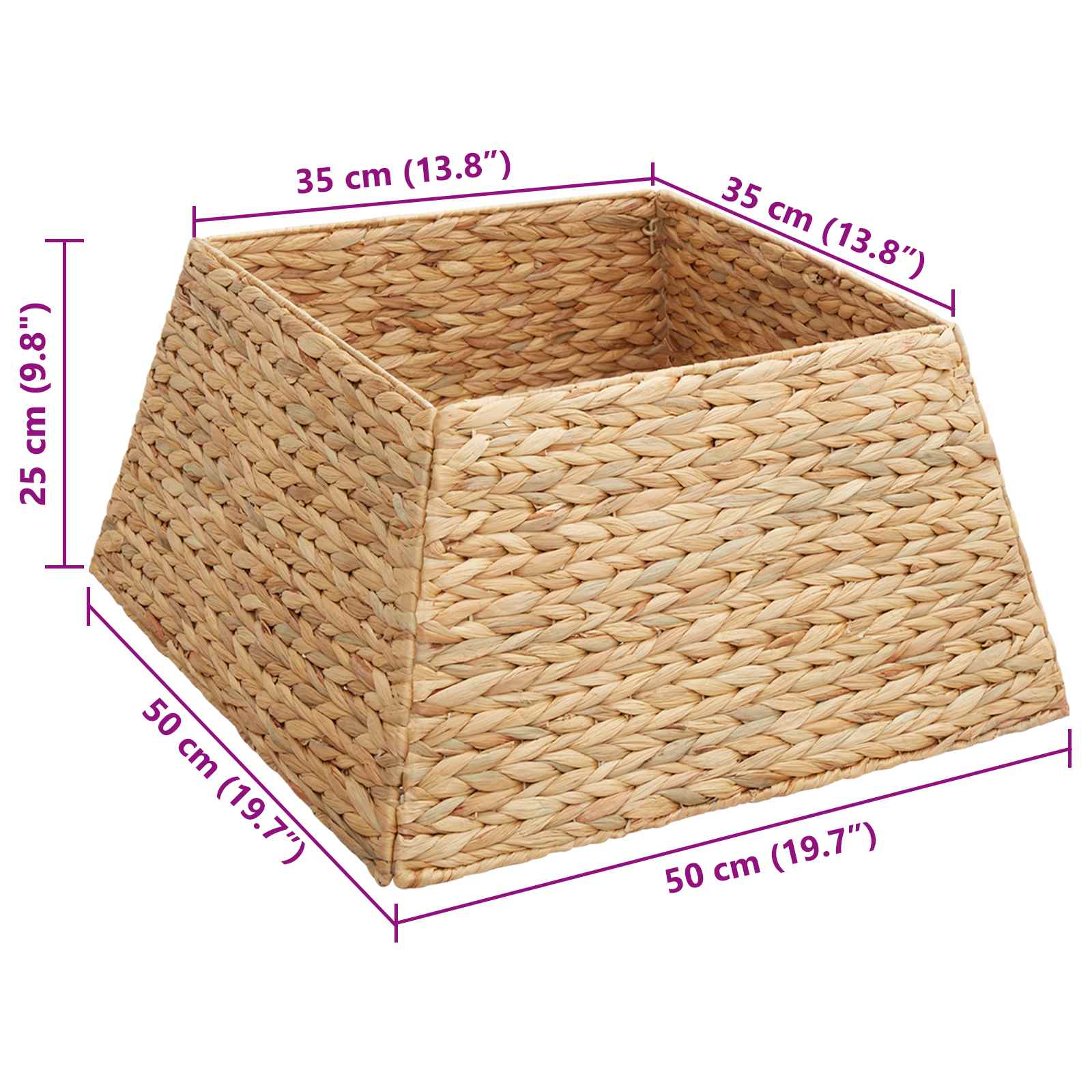 vidaXL Weihnachtsbaumkragen Braun 50 x 50 x 25 cm Wasserhyazinthe