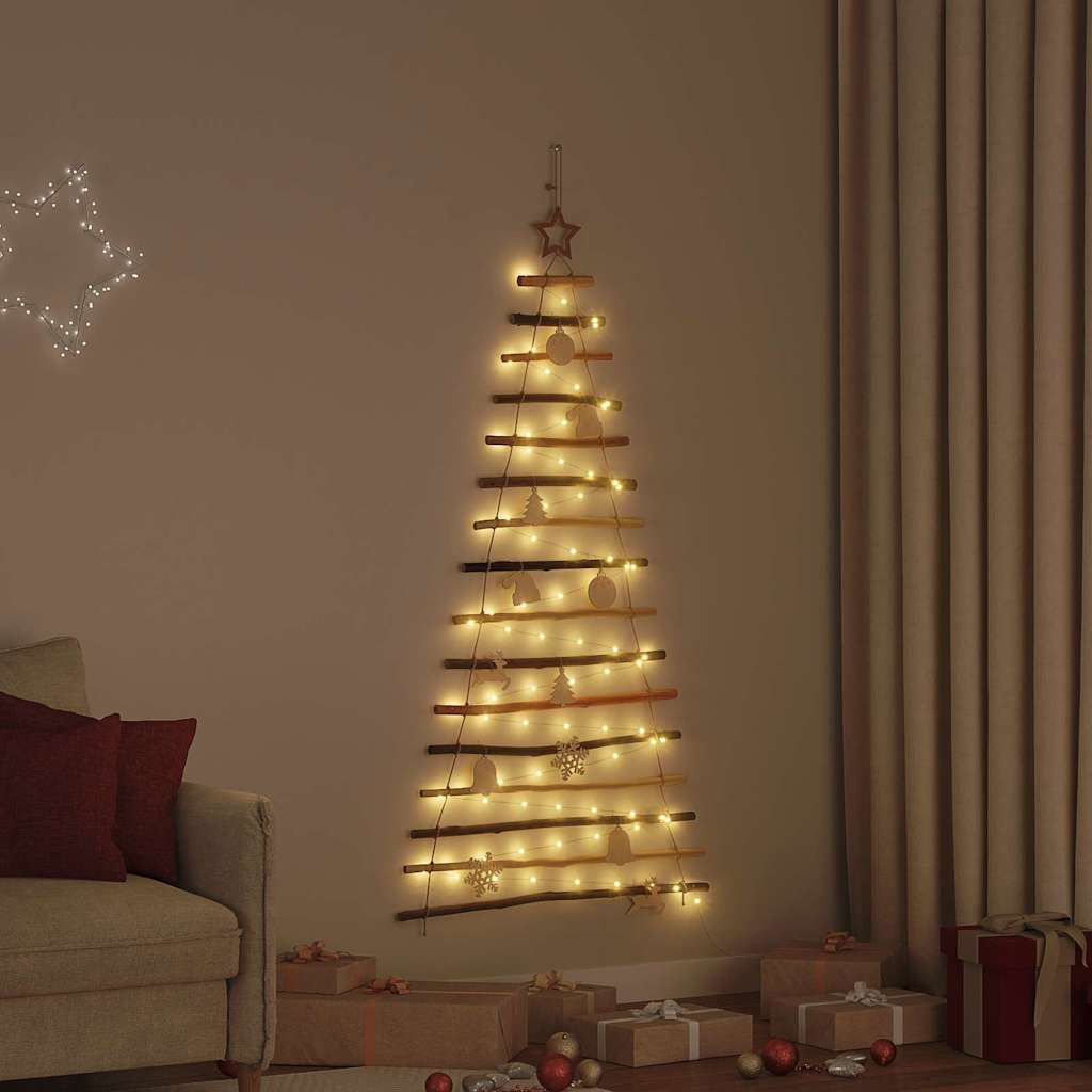 vidaXL Weihnachtsbaum mit 30 LEDs Natur 90 cm Massives Eschenholz