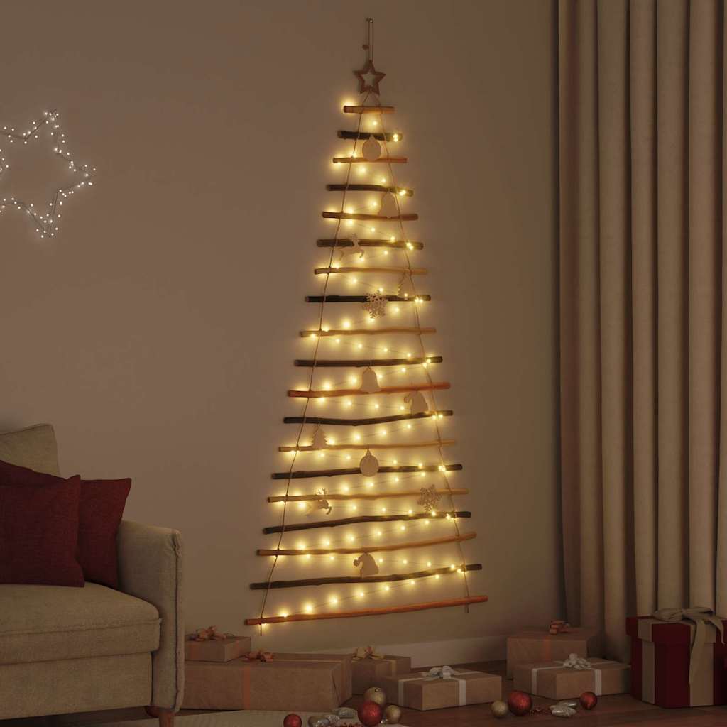 vidaXL Weihnachtsbaum mit 30 LEDs Natur 90 cm Massives Eschenholz