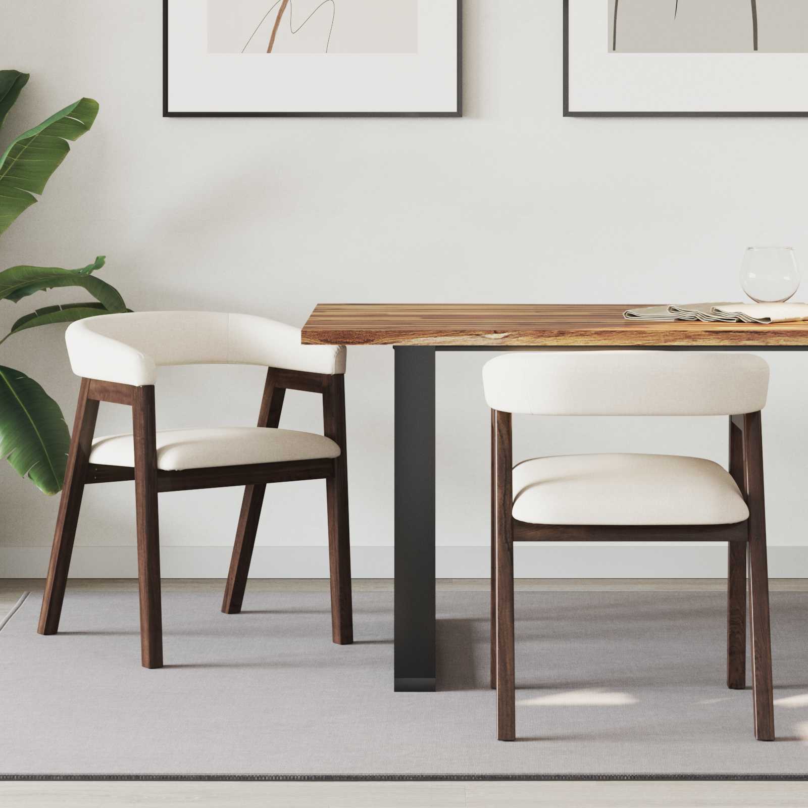 vidaXL Esszimmerstühle 2 pcs Hellbraun 54 x 57 x 73 cm