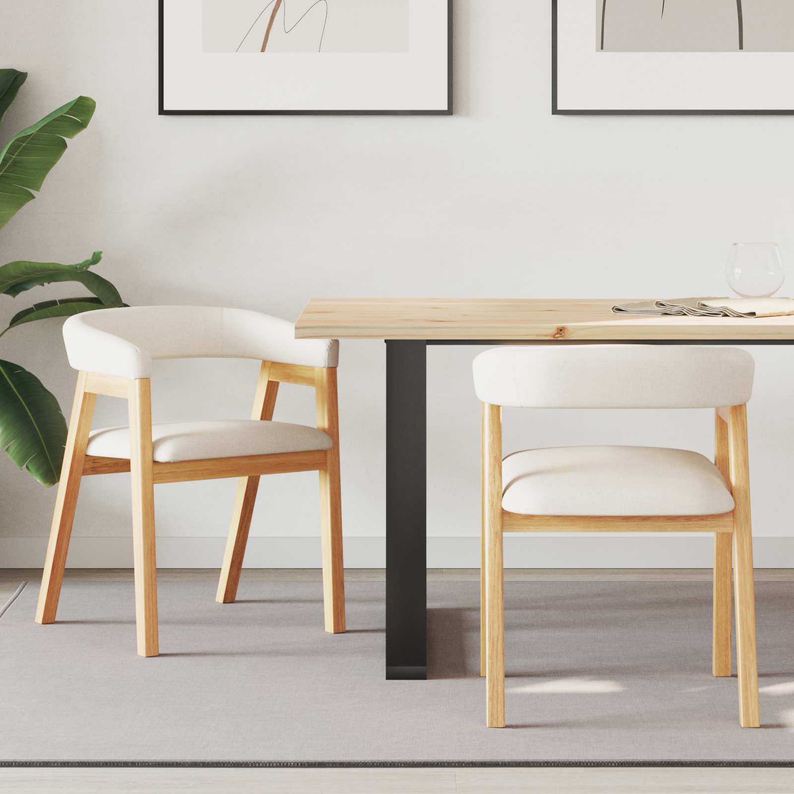 vidaXL Esszimmerstühle 2 pcs Hellbraun 54 x 57 x 73 cm