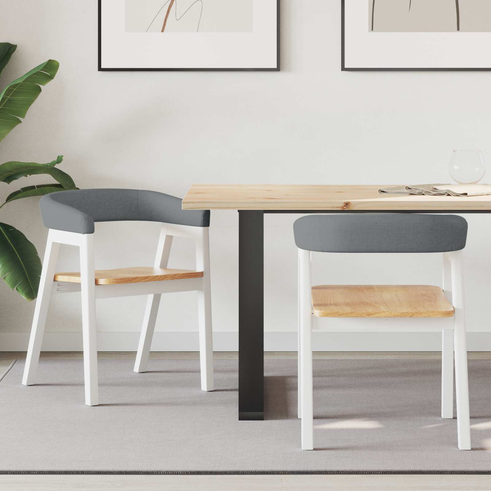 vidaXL Esszimmerstühle 2 pcs Hellbraun 54 x 57 x 73 cm