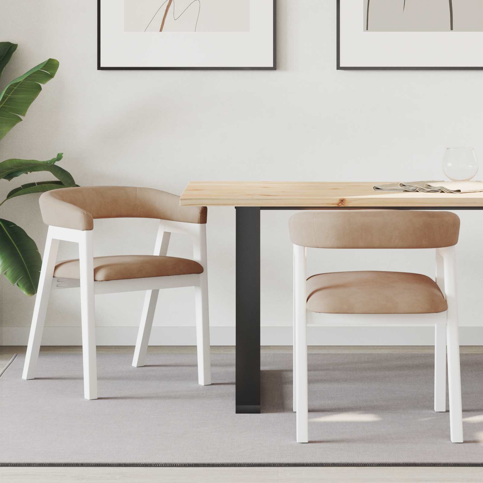 vidaXL Esszimmerstühle 2 pcs Hellbraun 54 x 57 x 73 cm