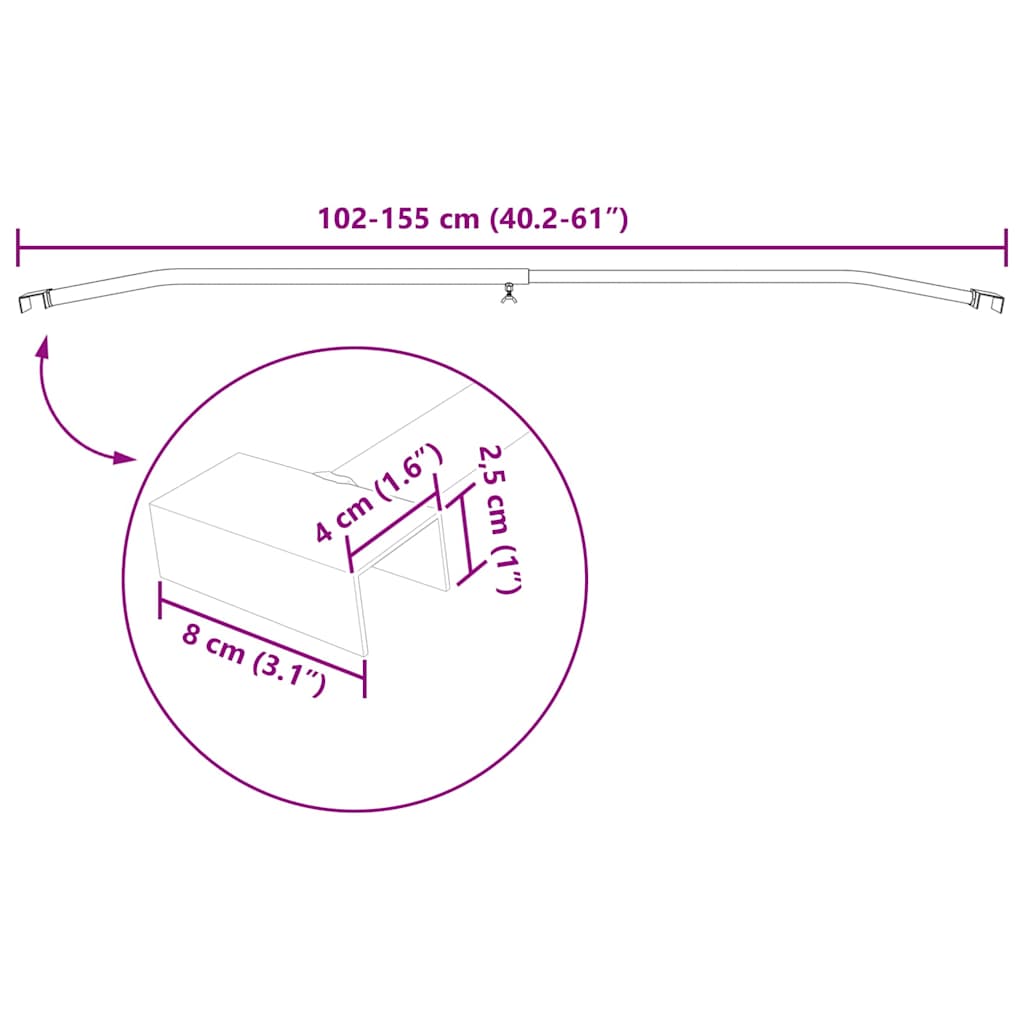 vidaXL geeignet für flache Planenhalterung 2 pcs Silber 100-145 cm