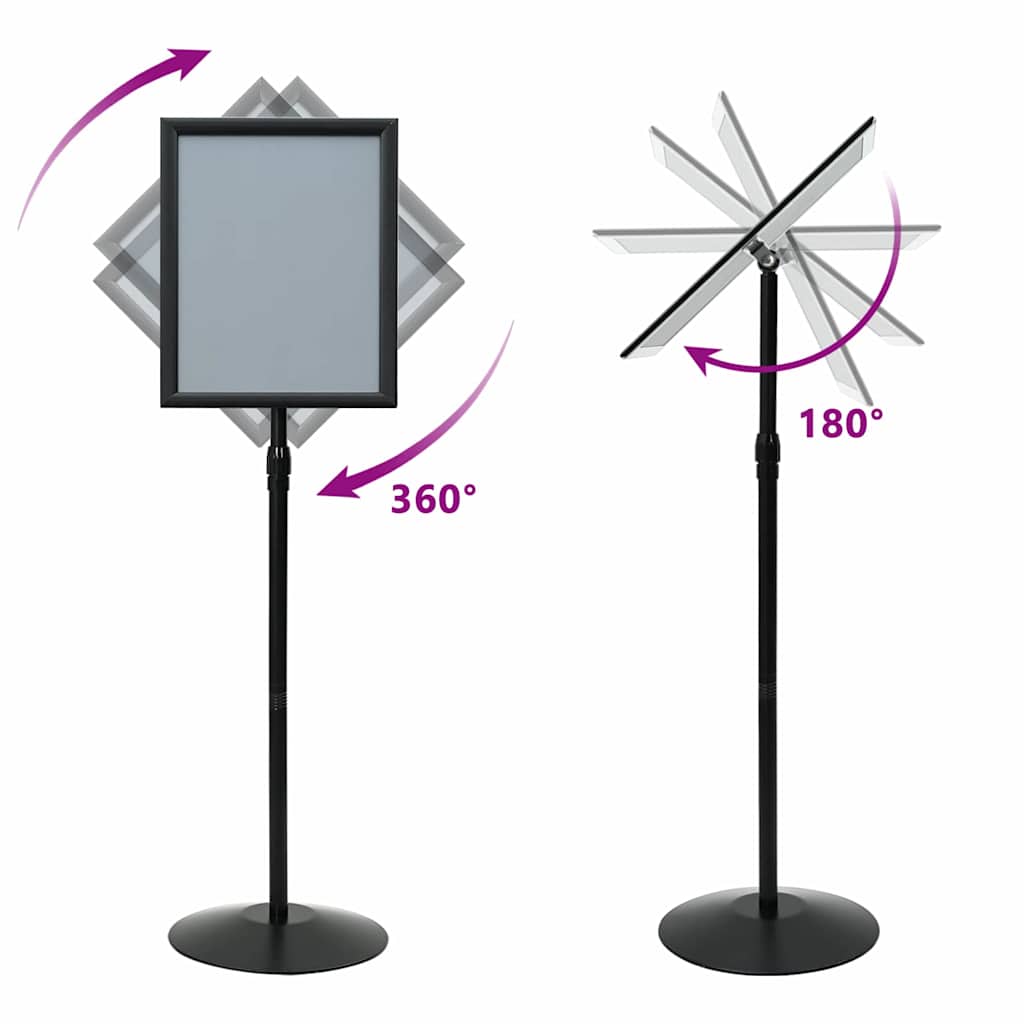 vidaXL Podest-Posterständer Schwarz A3 Aluminium und PVC
