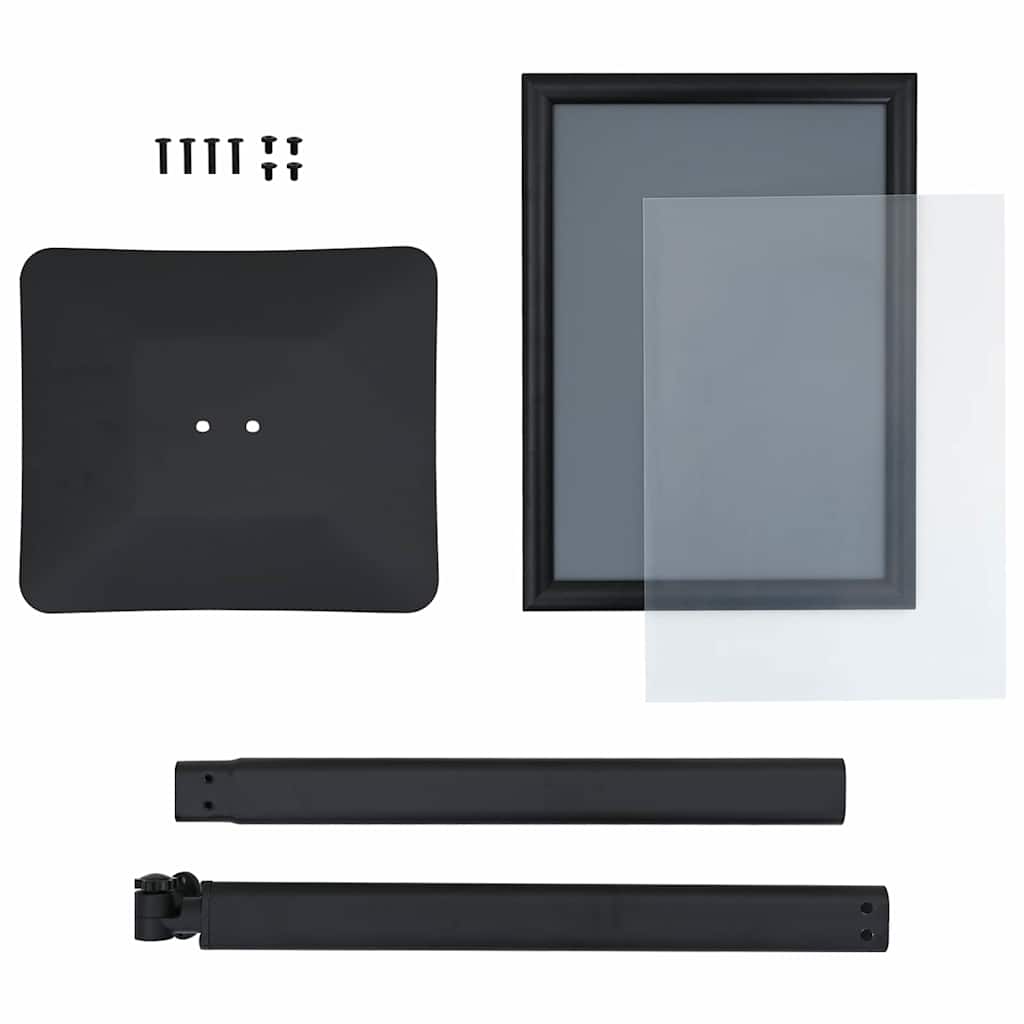 vidaXL Podest-Posterständer Silber A3 PVC und Gusseisen