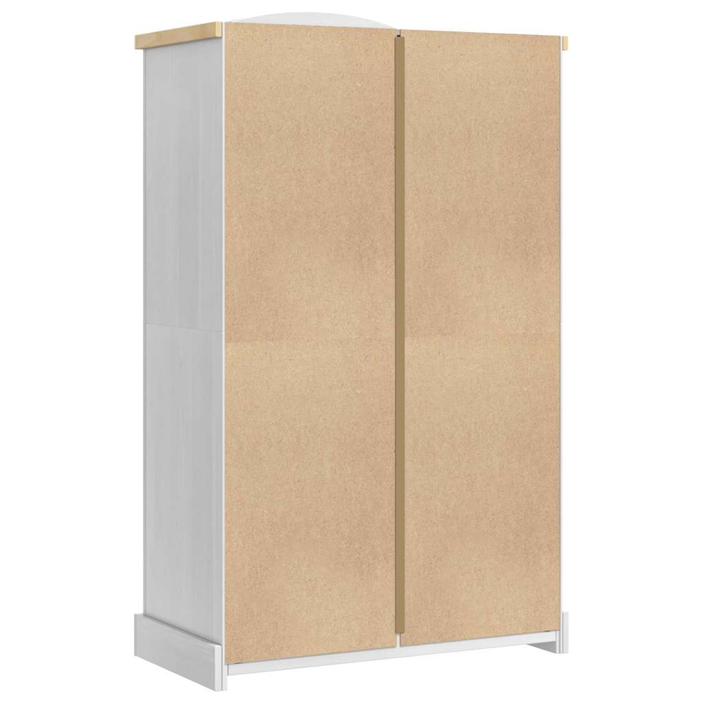 vidaXL Kleiderschrank Weiß 101 x 52 x 170 cm Massives Kiefernholz