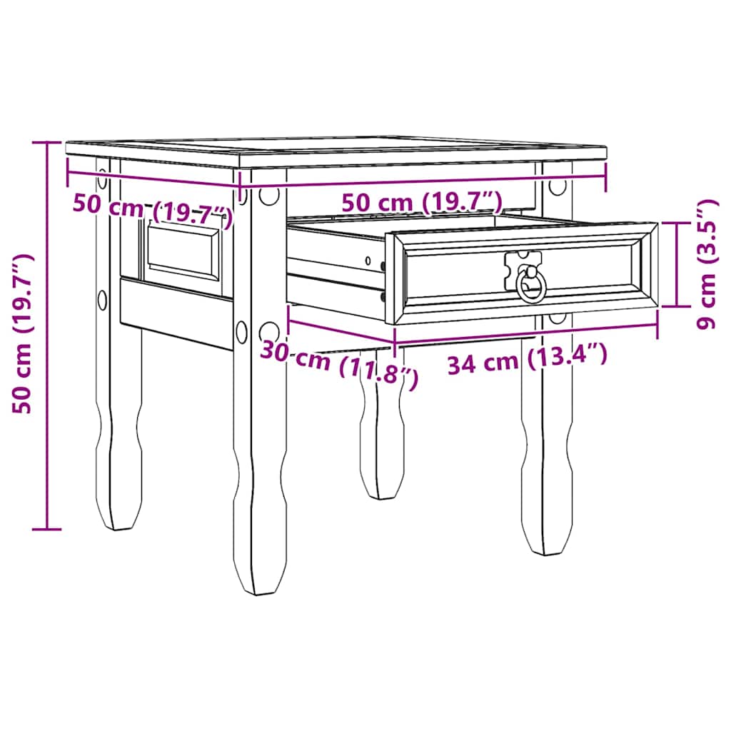 vidaXL Beistelltisch Weiß 50 x 50 x 50 cm Massives Kiefernholz