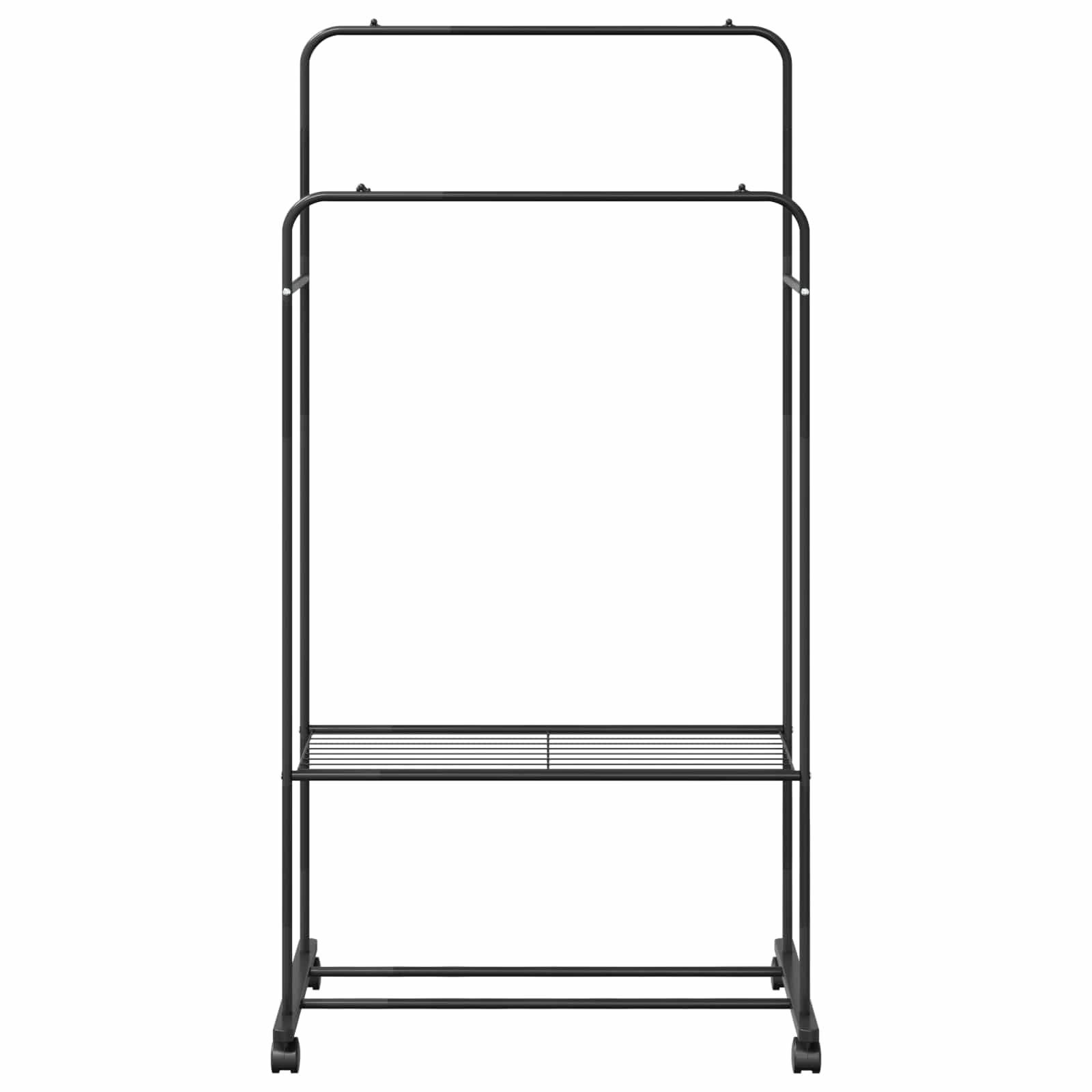 vidaXL Kleiderständer mit Regal Mit Rad mit Speicher Schwarz