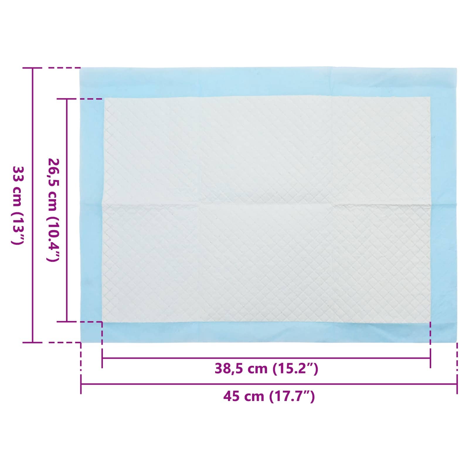 vidaXL Haustier Training Pad Uni 50 pcs Blau und Weiß 45 x 33 cm