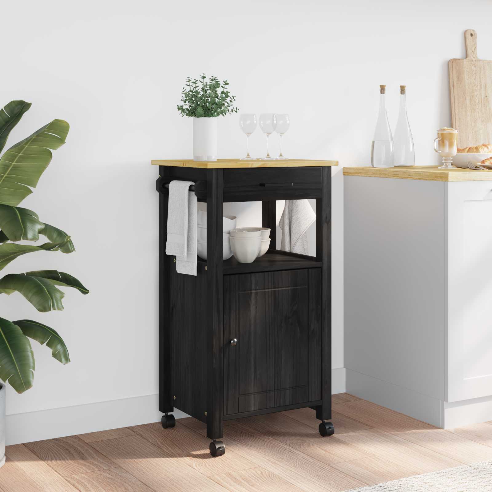 vidaXL Küchenwagen MONZA 48x40x88,5 cm Massivholz Kiefer