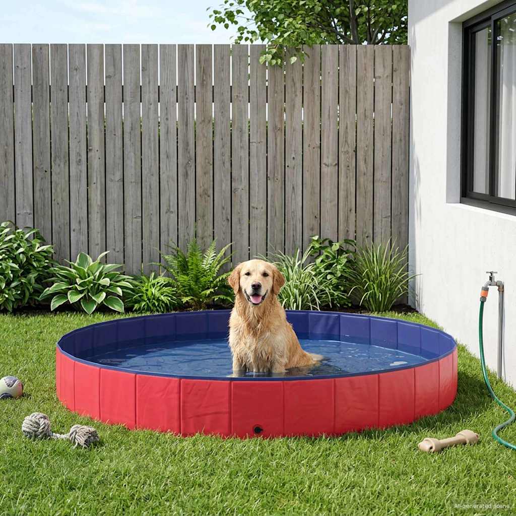 Hundepool Faltbar Rot 80×20 cm PVC