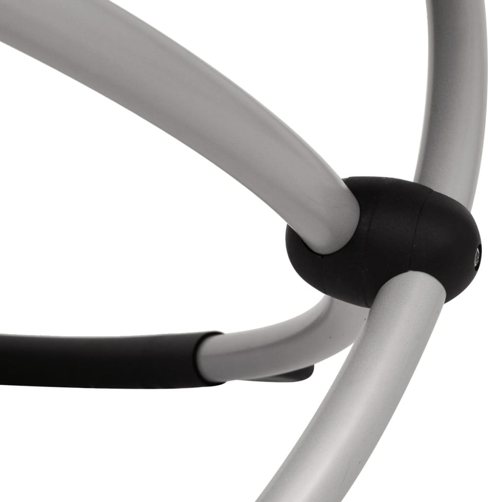 vidaXL Sonnenliege Geometrisch Outdoor Stahl Schwarz und Grau