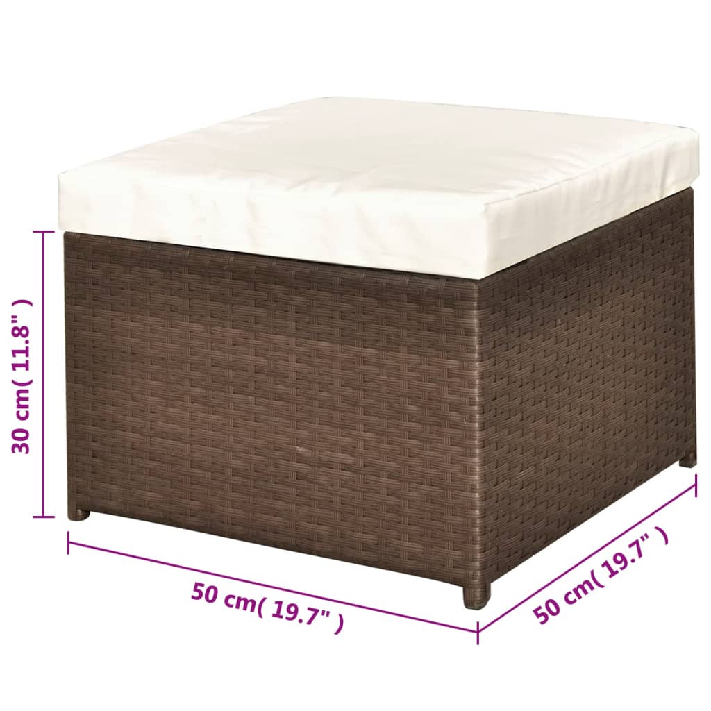 vidaXL 4-tlg. Garten-Lounge-Set mit Auflagen Poly Rattan Braun