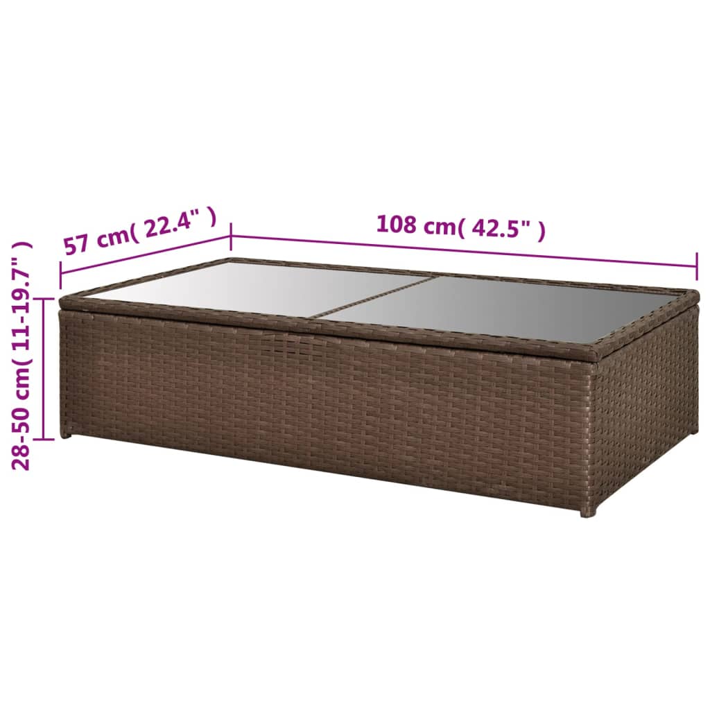 vidaXL 4-tlg. Garten-Lounge-Set mit Auflagen Poly Rattan Braun