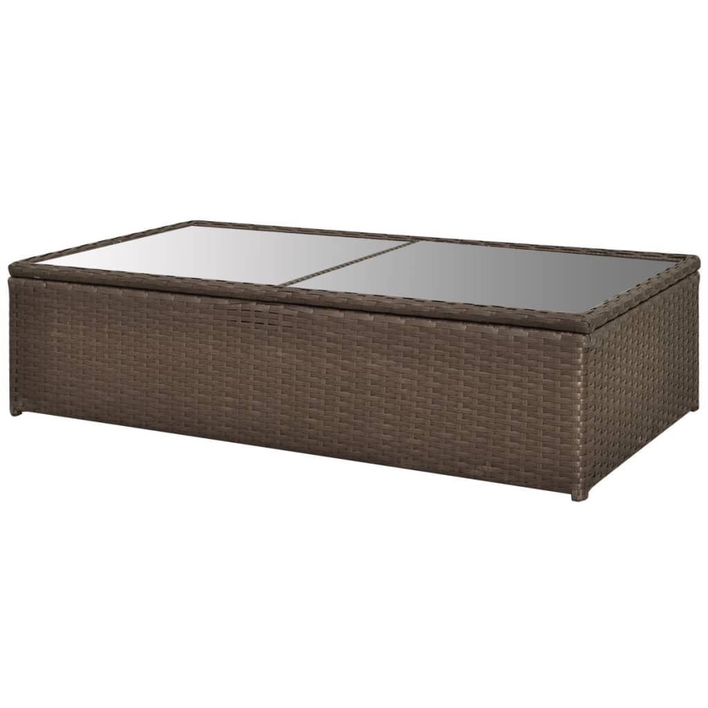 vidaXL 4-tlg. Garten-Lounge-Set mit Auflagen Poly Rattan Braun