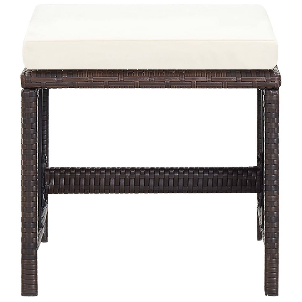 vidaXL 5-tlg. Garten-Essgruppe mit Auflagen Poly Rattan Braun