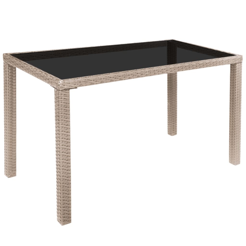 vidaXL 5-tlg. Garten-Essgruppe mit Auflagen Poly Rattan Beige