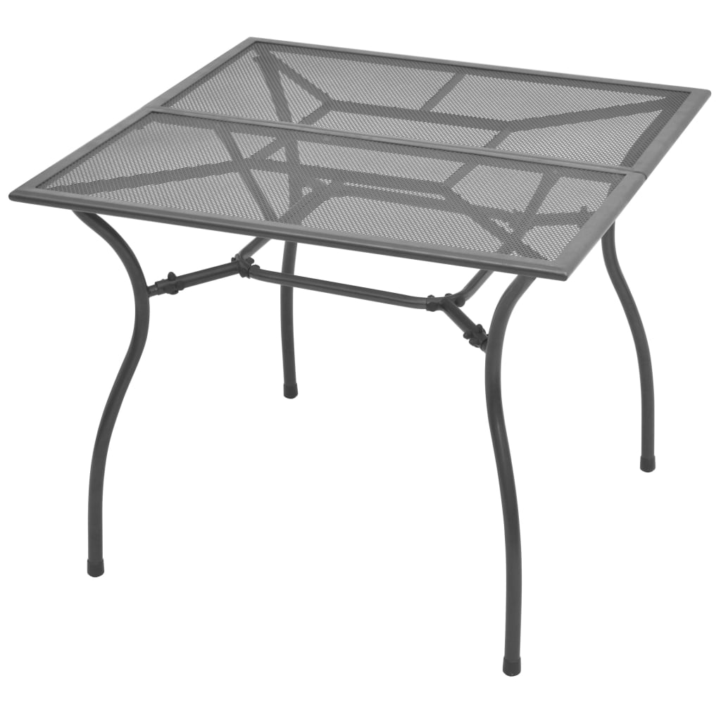 vidaXL Gartentisch 90x90x72 cm Stahlgeflecht