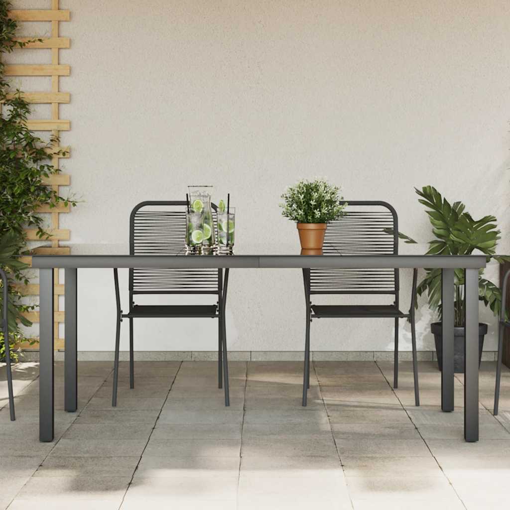 vidaXL Gartentisch Schwarz 80x80x74 cm Aluminium und Glas