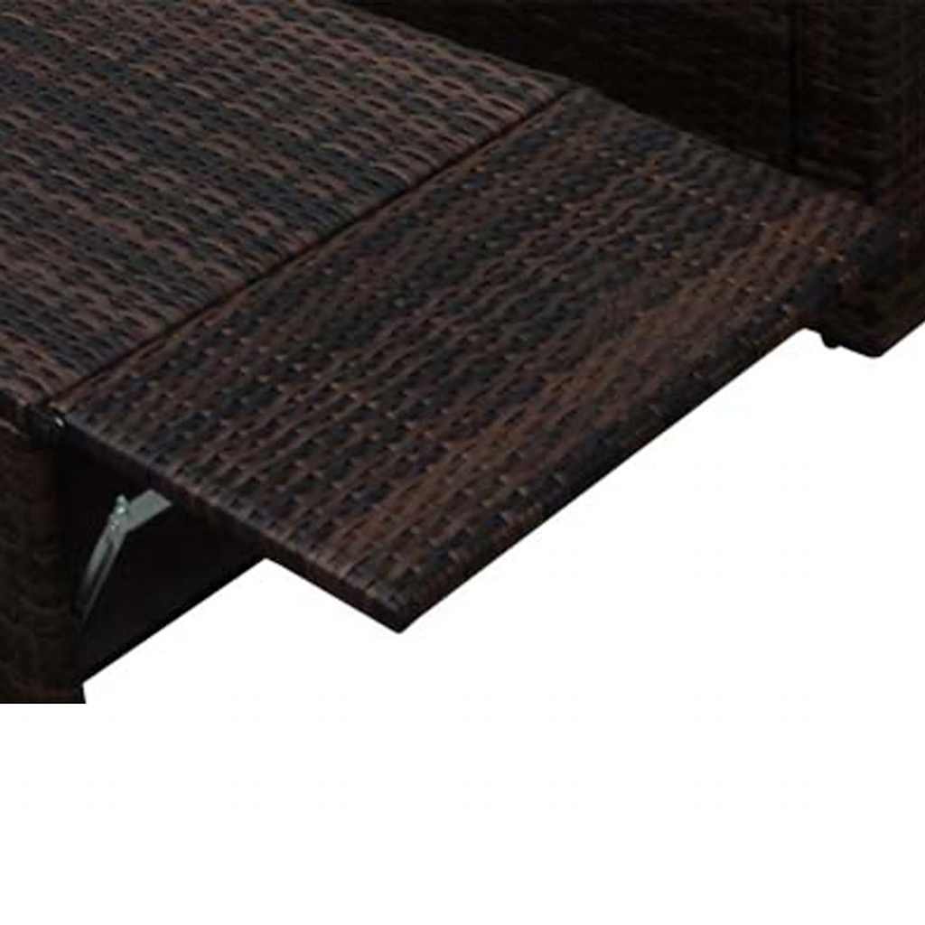 vidaXL 2-tlg. Garten-Lounge-Set mit Kissen Poly Rattan Braun