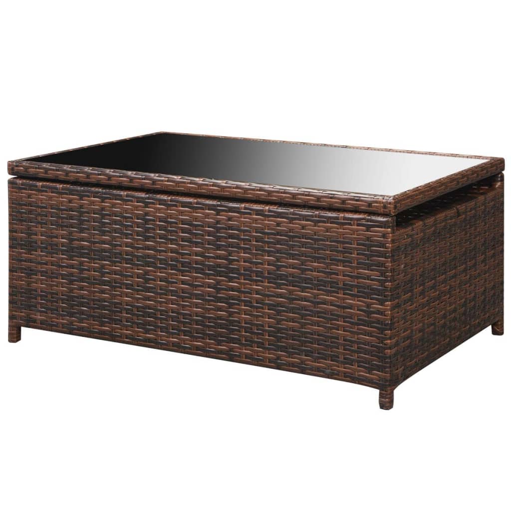 vidaXL 10-tlg. Garten-Lounge-Set mit Auflagen Poly Rattan Braun