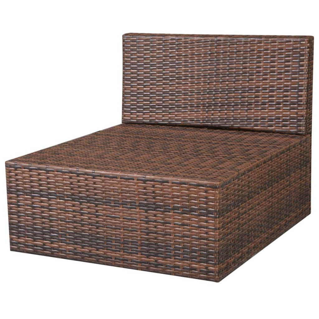 vidaXL 10-tlg. Garten-Lounge-Set mit Auflagen Poly Rattan Braun
