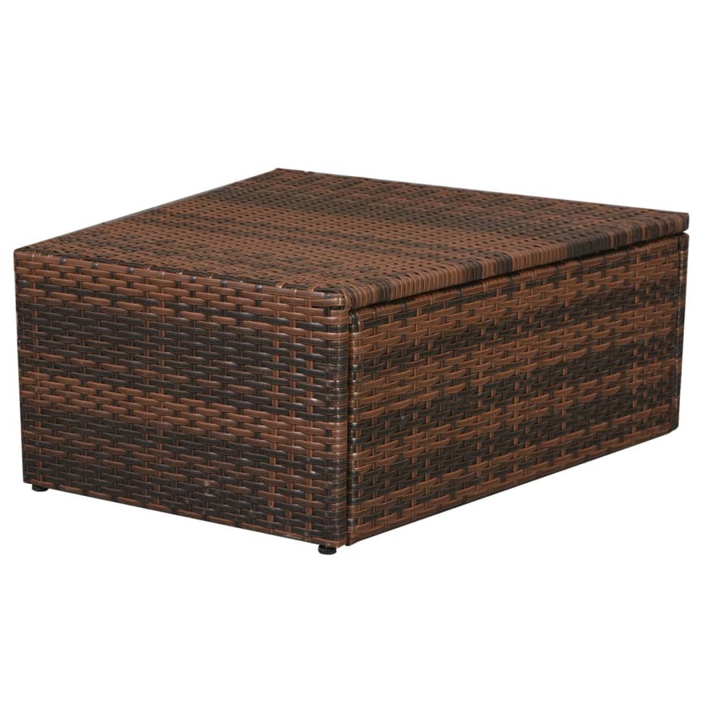 vidaXL 10-tlg. Garten-Lounge-Set mit Auflagen Poly Rattan Braun