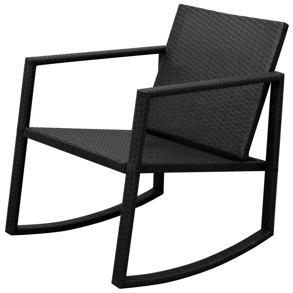 vidaXL 3-tlg. Bistro-Set Poly Rattan Schwarz