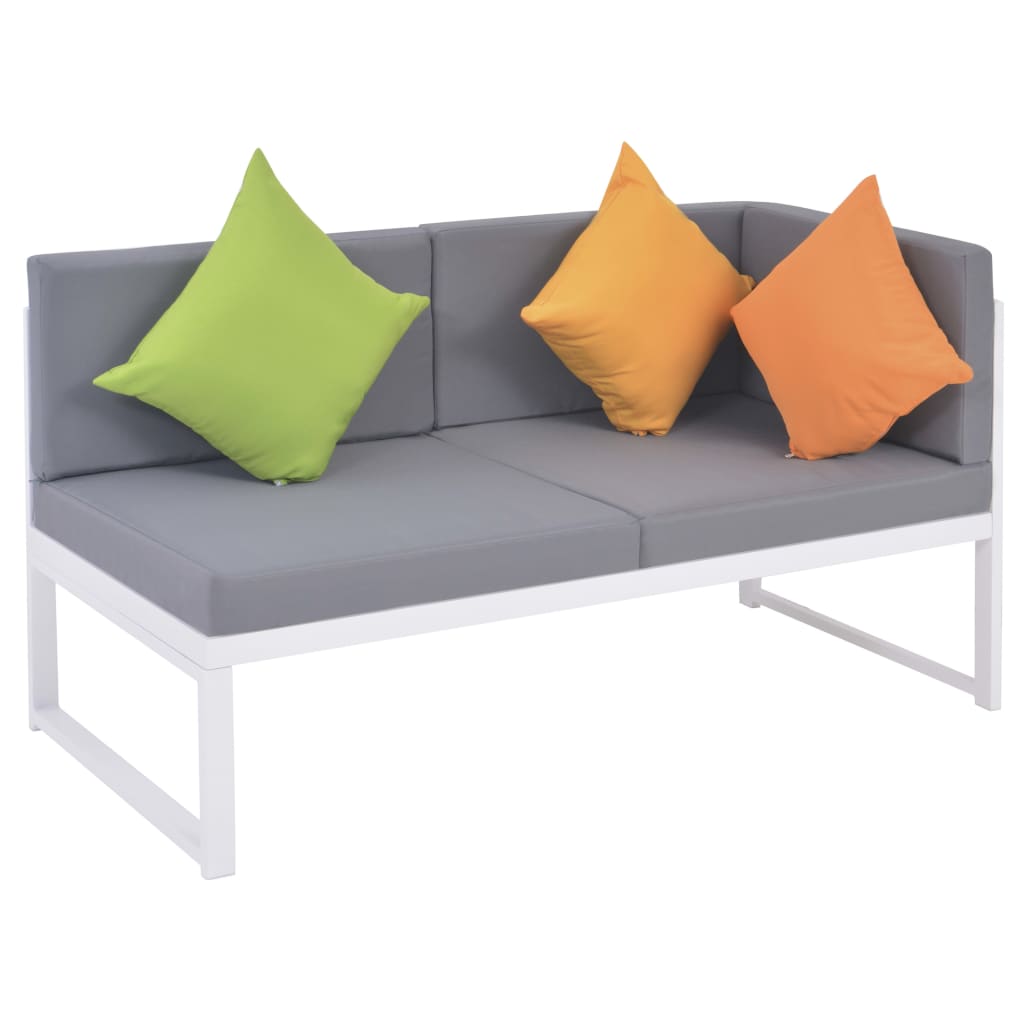 vidaXL 4-tlg. Garten-Lounge-Set mit Auflagen Aluminium und WPC