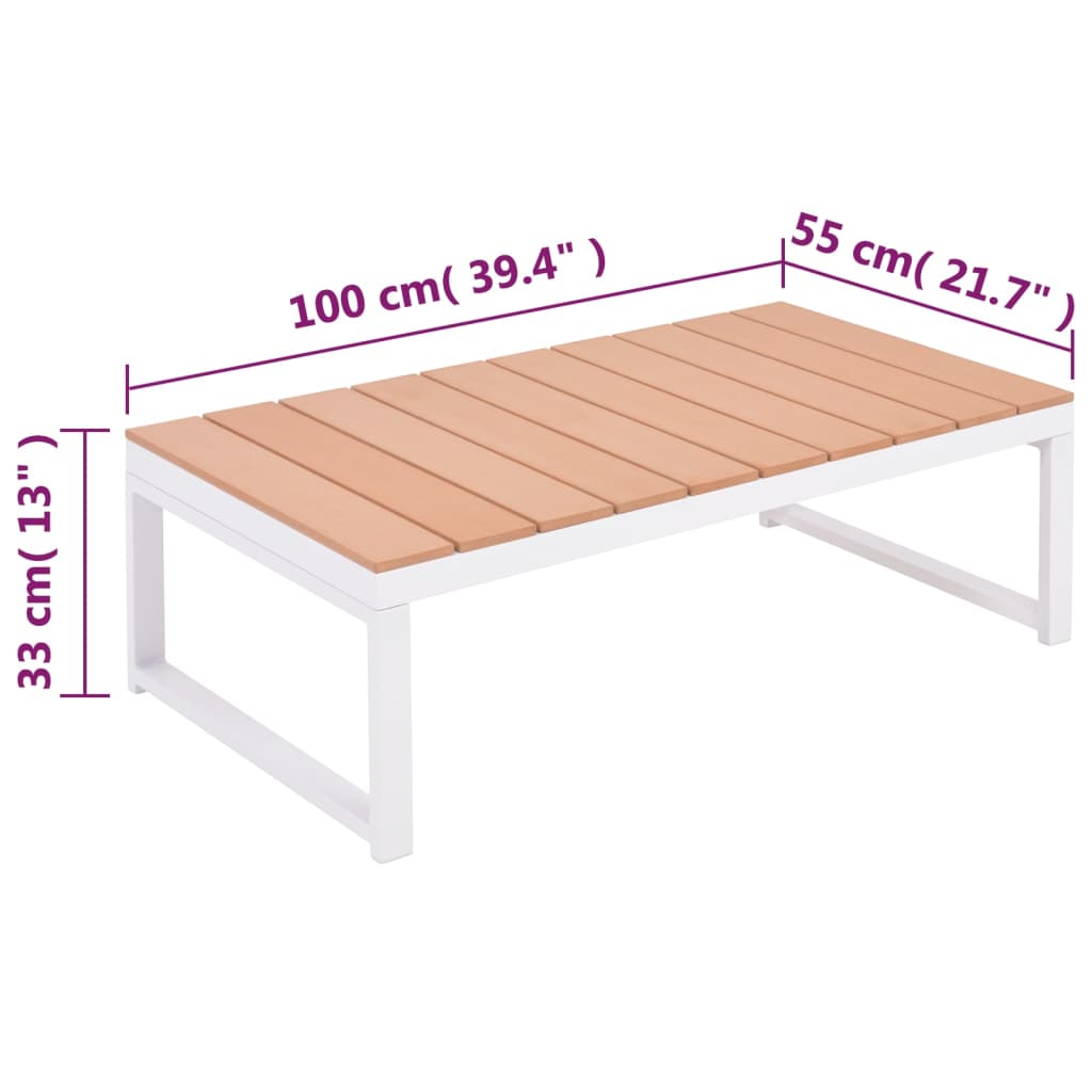 vidaXL 4-tlg. Garten-Lounge-Set mit Auflagen Aluminium und WPC
