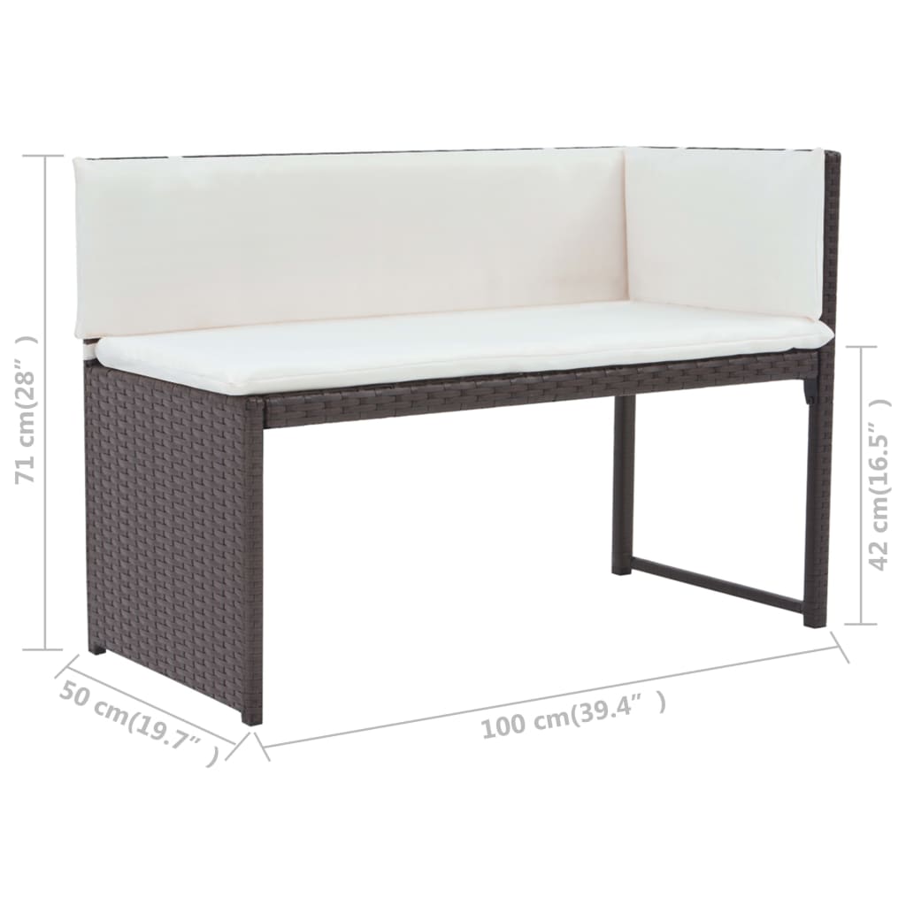 vidaXL 5-tlg. Garten-Essgruppe Stahl Poly Rattan Braun