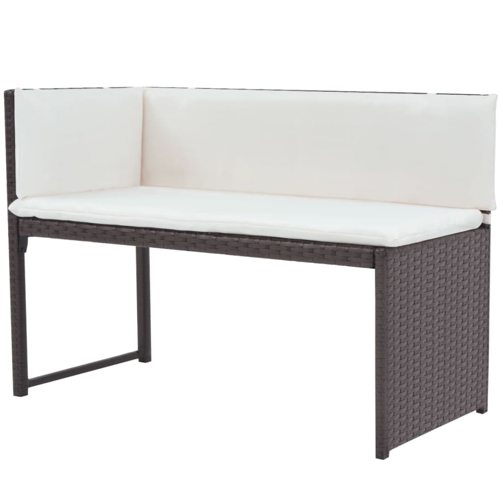 vidaXL 5-tlg. Garten-Essgruppe Stahl Poly Rattan Braun