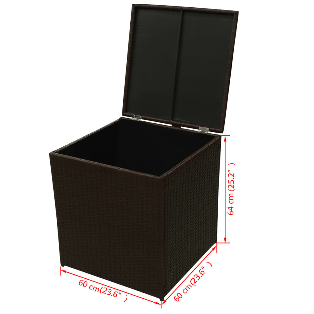 vidaXL 8-tlg. Garten-Lounge-Set mit Auflagen Poly Rattan Braun